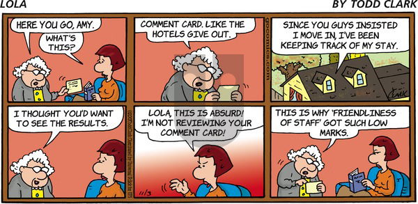 Lola on Sunday November 3, 2013 Comic Strip