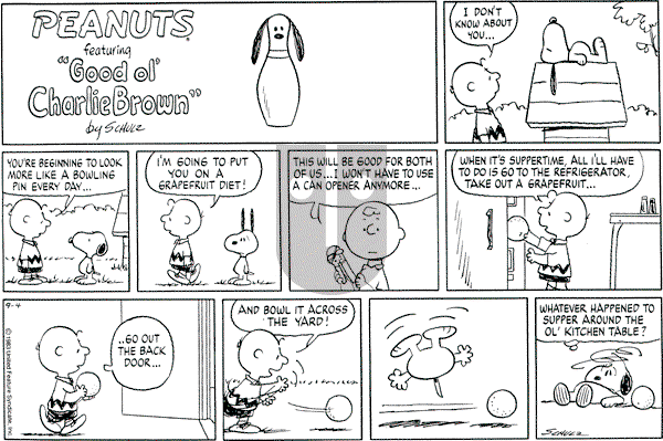 Peanuts - Sunday September 4, 1983 Comic Strip