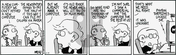 FoxTrot on Monday February 19, 1990 Comic Strip