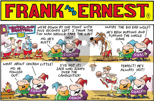 Frank and Ernest on Sunday April 10, 2011 Comic Strip