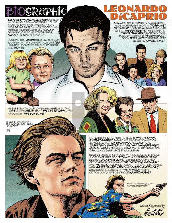 Biographic on Sunday November 6, 2005 Comic Strip