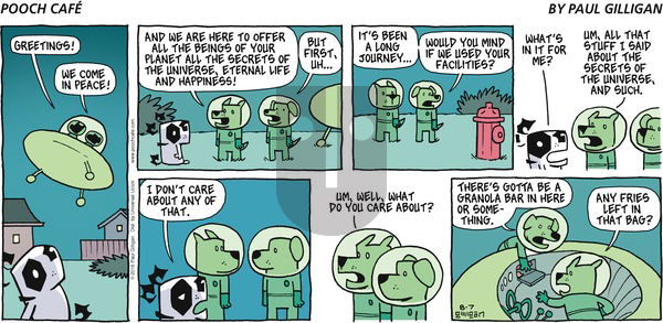 Pooch Cafe on Sunday August 7, 2016 Comic Strip