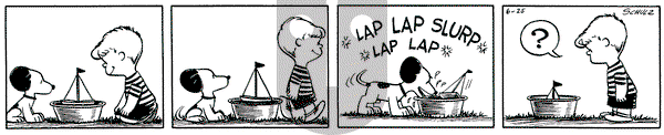 Peanuts on Friday June 25, 1954 Comic Strip