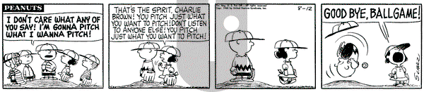 Peanuts on Friday August 12, 1960 Comic Strip