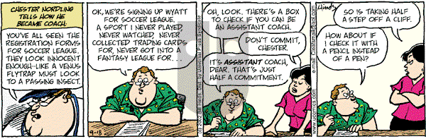 Cleats - Wednesday September 18, 2002 Comic Strip