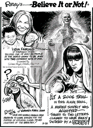Ripley's Believe It or Not on Thursday September 28, 2006 Comic Strip