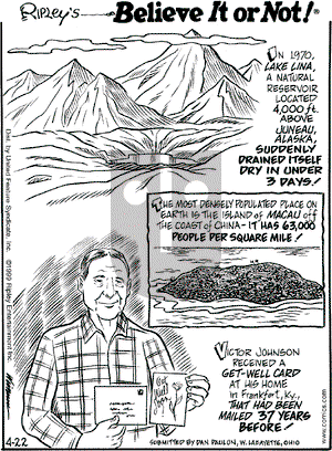 Ripley's Believe It or Not on Thursday April 22, 1999 Comic Strip