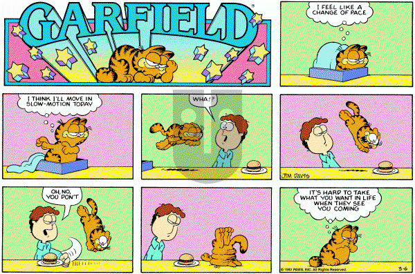 Garfield on Sunday March 6, 1983 Comic Strip