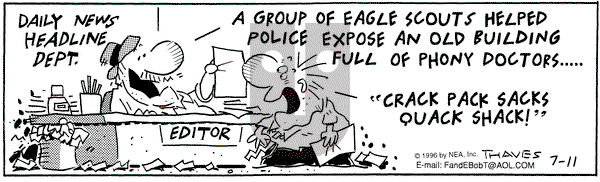 Frank and Ernest on Thursday July 11, 1996 Comic Strip