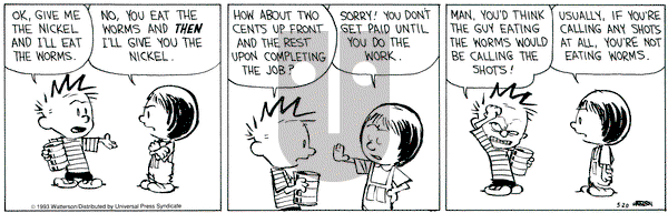 Calvin and Hobbes on Thursday May 20, 1993 Comic Strip