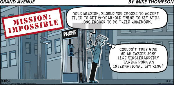 Grand Avenue on Sunday April 28, 2019 Comic Strip
