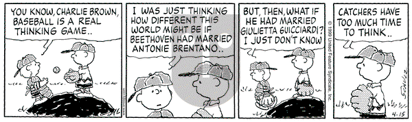 Peanuts on Thursday April 15, 1999 Comic Strip