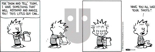 Calvin and Hobbes on Wednesday December 24, 2014 Comic Strip