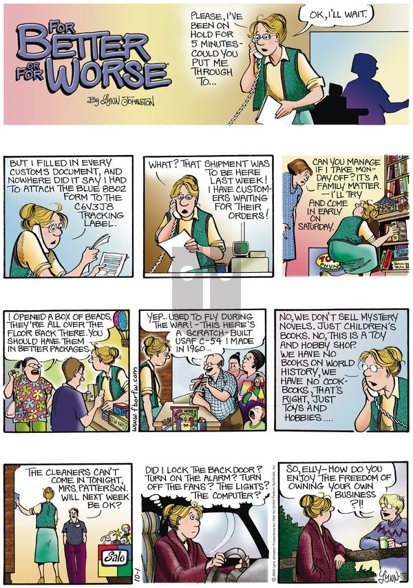 For Better or For Worse on Sunday October 1, 2000 Comic Strip