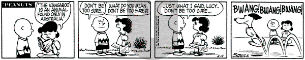 Peanuts on Thursday February 9, 1956 Comic Strip