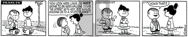 Peanuts on Friday May 18, 1956 Comic Strip