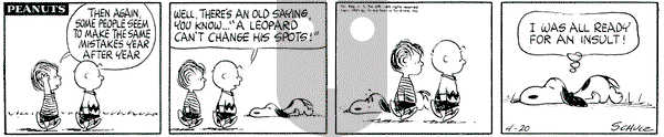 Peanuts on Saturday April 20, 1963 Comic Strip