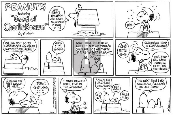 Peanuts on Sunday January 4, 1976 Comic Strip