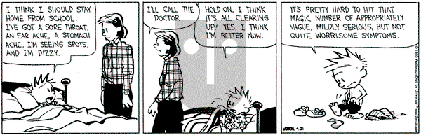 Calvin and Hobbes on Friday April 21, 1995 Comic Strip