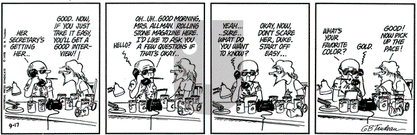 Doonesbury on Wednesday September 17, 1975 Comic Strip
