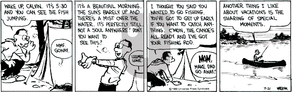 Calvin and Hobbes - Friday July 21, 1989 Comic Strip