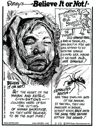 Ripley's Believe It or Not on Wednesday March 23, 2005 Comic Strip
