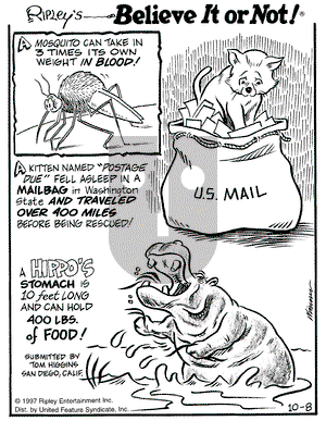Ripley's Believe It or Not on Wednesday October 8, 1997 Comic Strip