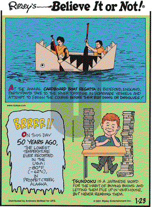 Ripley's Believe It or Not on Saturday January 23, 2021 Comic Strip