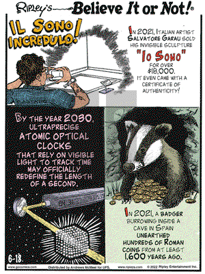 Ripley's Believe It or Not - Saturday June 18, 2022 Comic Strip