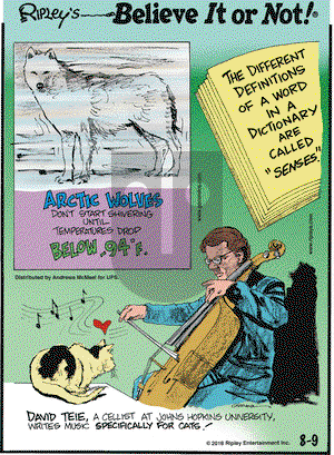 Ripley's Believe It or Not on Thursday August 9, 2018 Comic Strip