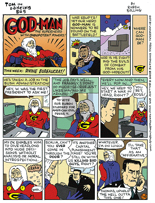 Tom the Dancing Bug on Saturday April 12, 2003 Comic Strip