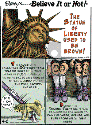 Ripley's Believe It or Not on Wednesday April 2, 2025 Comic Strip