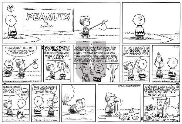 Peanuts on Sunday July 17, 1960 Comic Strip