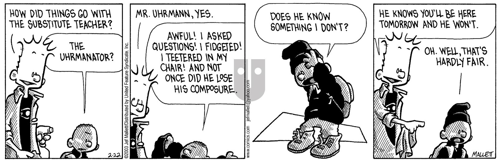 Frazz - Saturday February 22, 2003 Comic Strip