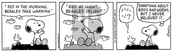 Peanuts on Tuesday January 20, 1998 Comic Strip