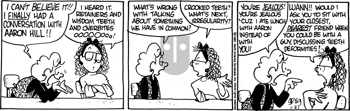 Luann - Thursday January 21, 1993 Comic Strip