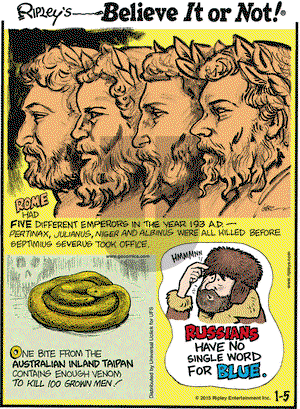 Ripley's Believe It or Not on Monday January 5, 2015 Comic Strip