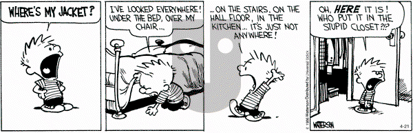 Calvin and Hobbes - Thursday April 21, 2016 Comic Strip