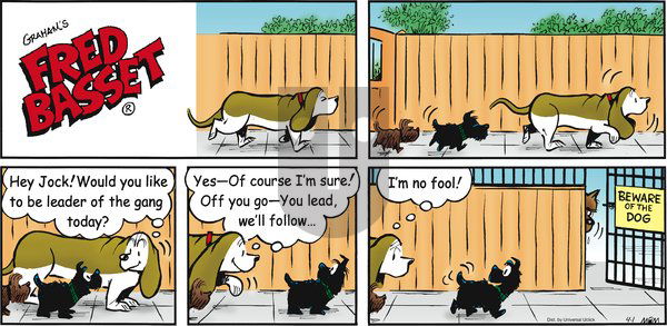 Fred Basset on Sunday April 1, 2012 Comic Strip