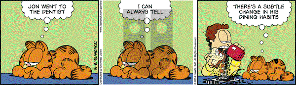 Garfield on Thursday October 16, 2014 Comic Strip