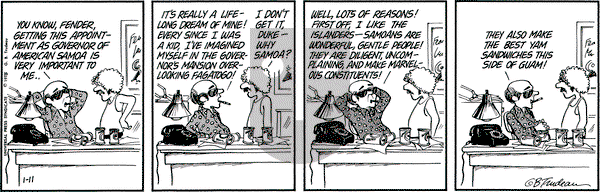Doonesbury on Saturday January 11, 1975 Comic Strip