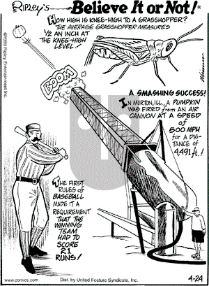 Ripley's Believe It or Not on Saturday April 24, 1999 Comic Strip