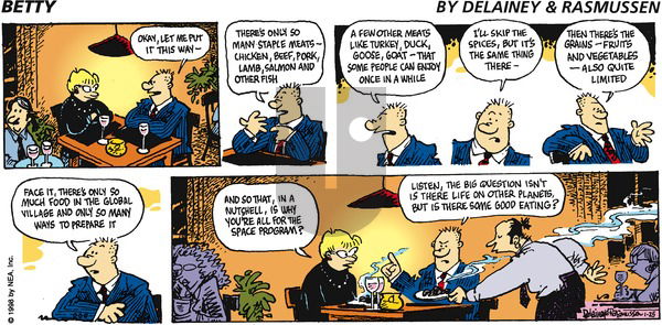 Betty on Sunday January 25, 1998 Comic Strip