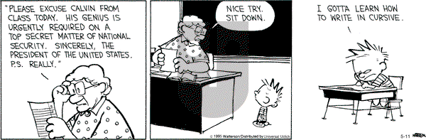 Calvin and Hobbes on Monday May 11, 2015 Comic Strip
