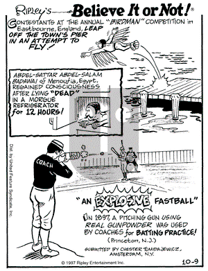 Ripley's Believe It or Not on Thursday October 9, 1997 Comic Strip