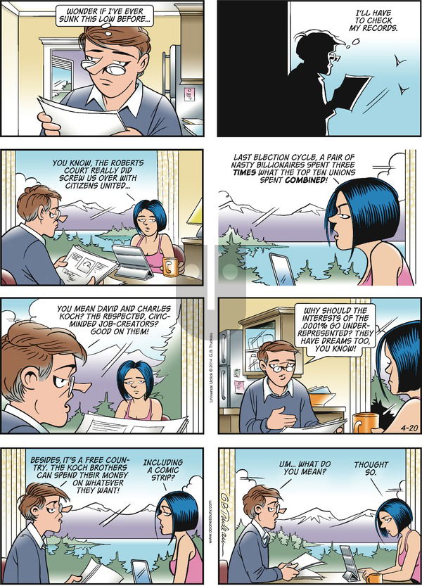 Doonesbury on Sunday April 20, 2014 Comic Strip