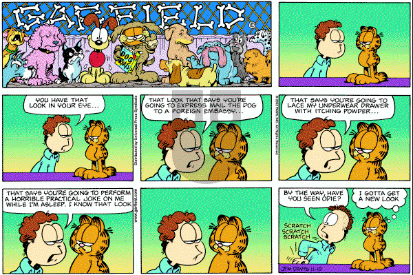 Garfield - Sunday November 10, 2002 Comic Strip