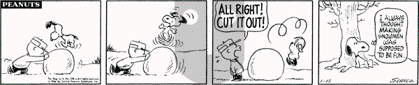 Peanuts - Wednesday January 12, 1966 Comic Strip