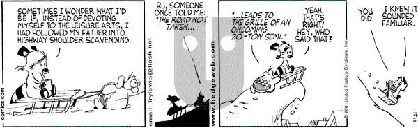 Over the Hedge on Saturday January 13, 2001 Comic Strip