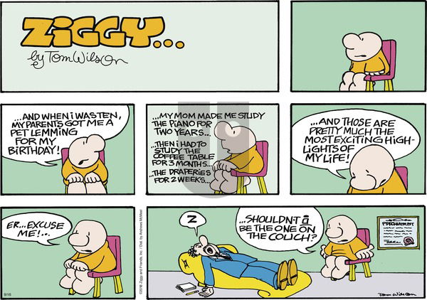 Ziggy on Sunday September 16, 2018 Comic Strip